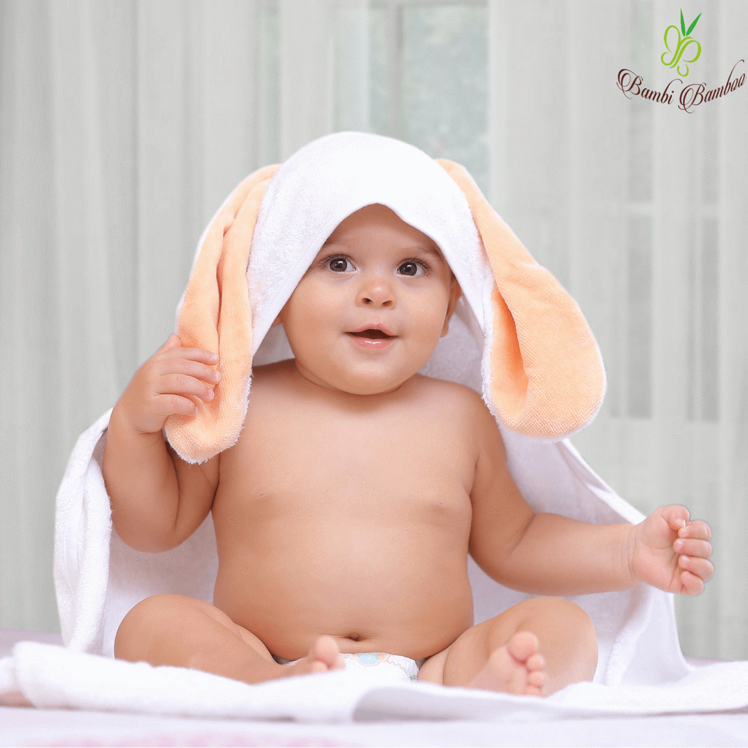 Organic Bamboo Hooded Towel Set with Bunny Ears & Family Towels