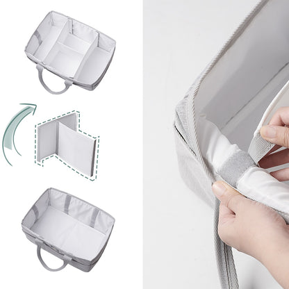 12-Pocket Waterproof Diaper Caddy with Removable Organizer Insert