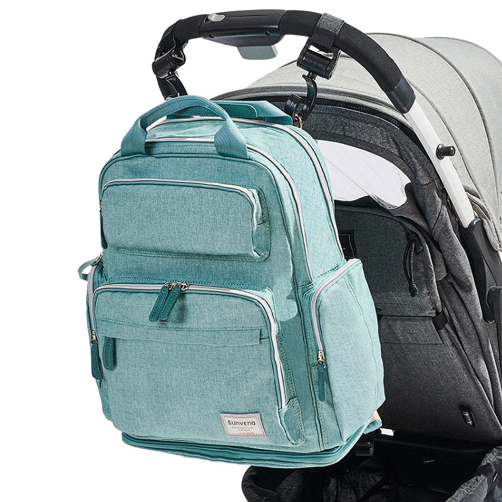 Extendable Diaper Backpack with Insulated Pockets & Anti-Theft Mesh