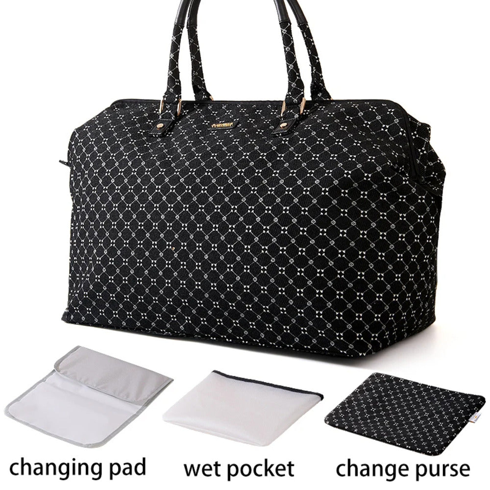 XL Travel Diaper Bag with Changing Pad & Waterproof Design