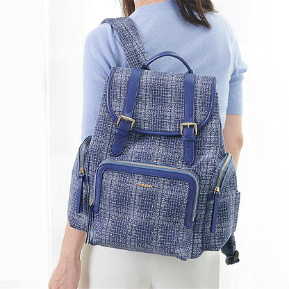 Tweed Diaper Backpack by Sunveno with Water-Resistant Design