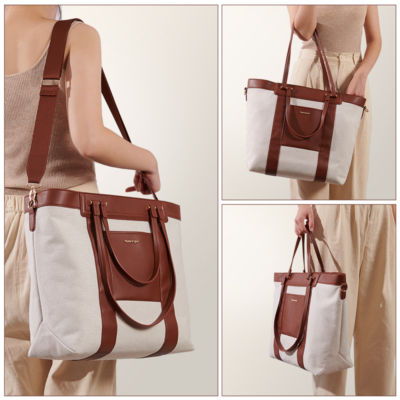 Multi-Functional Reinforced Handle Tote Bag with Portable Changing Station & Durable Canvas