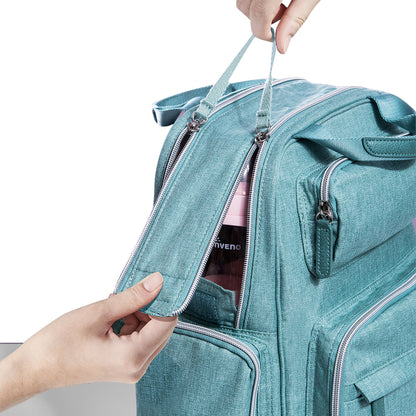 Extendable Diaper Backpack with Insulated Pockets & Anti-Theft Mesh