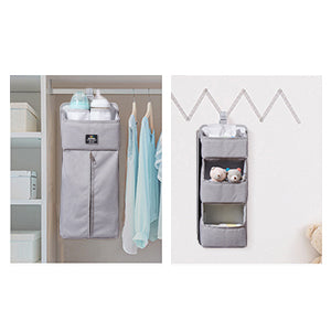 3-in-1 Bedside Crib Storage Bag with Adjustable Hanger & Organizer