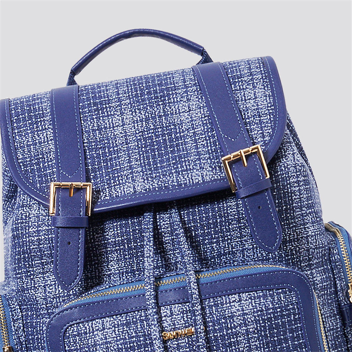 Tweed Diaper Backpack by Sunveno with Water-Resistant Design