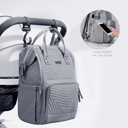 Quilted Diaper Bag Backpack - Stylish & Functional Parenting Essential