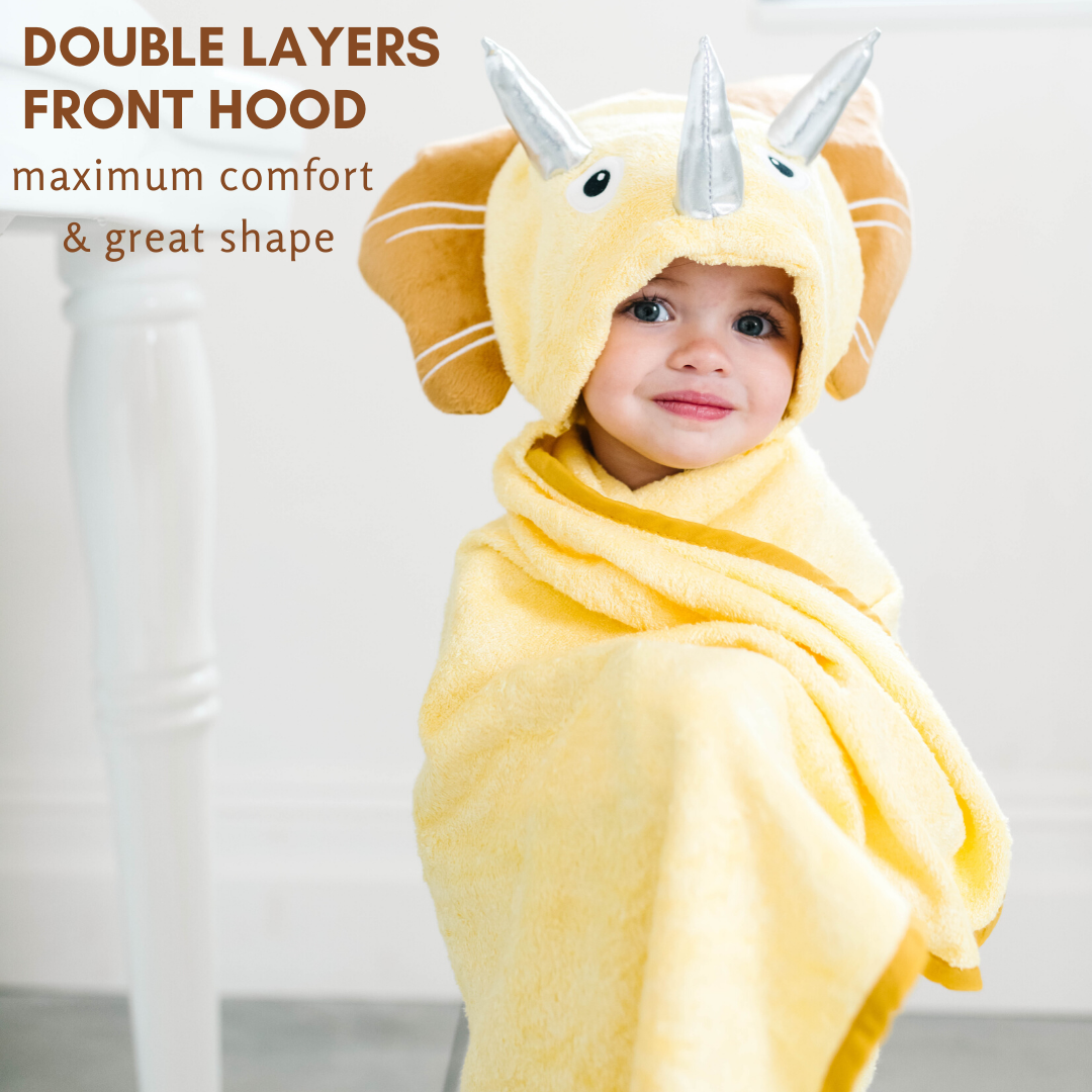 Adorable Dinosaur Hooded Bamboo Towel for Babies & Toddlers