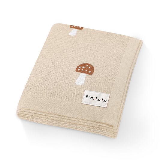 Mushroom-Themed Swaddle Cotton Baby Blanket, Soft & Breathable